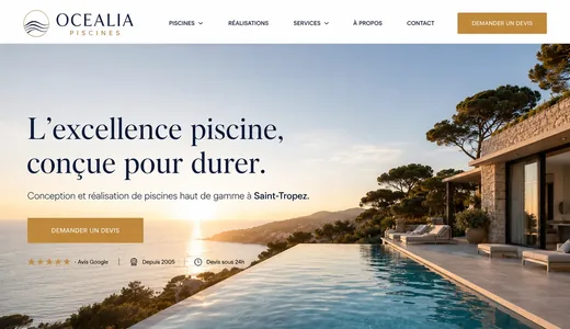 Site Essoria pour un pisciniste à Saint-Tropez